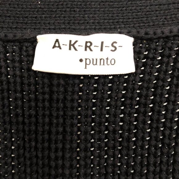AKRIS PUNTO Black Knit Crop Short Sleeve Open Cardigan Sz XS/S - Picture 6 of 7